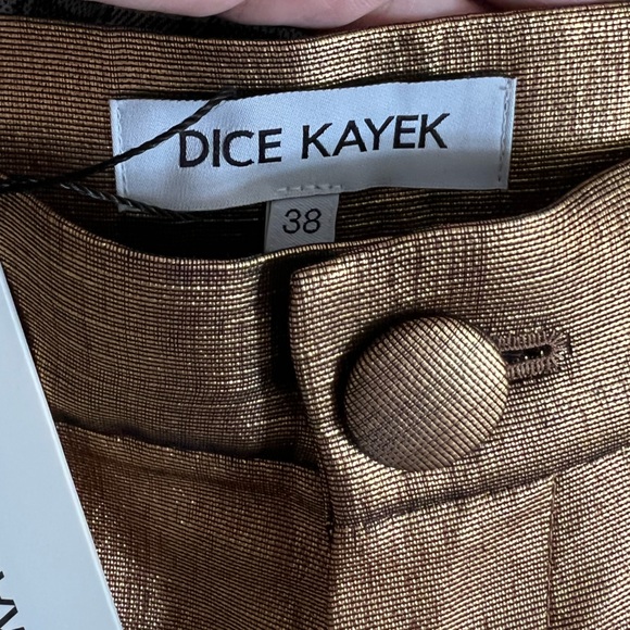 NWT Dice Kayek Gold Tapered Black Side Stripe Trousers - Size 6 - Picture 7 of 12